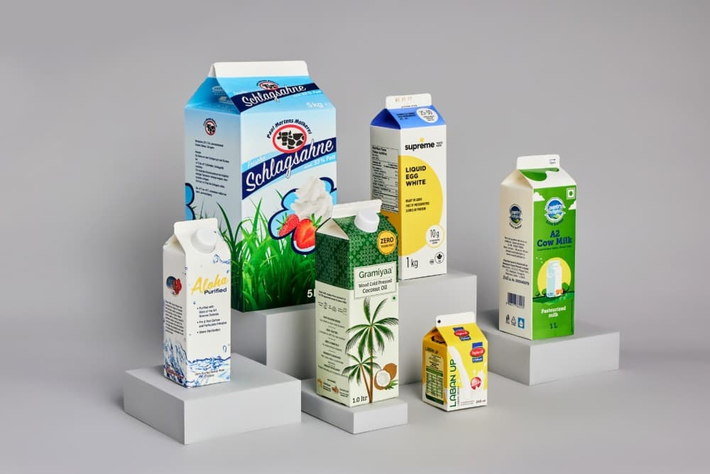 Food processing gable packaging for dairy and beverages